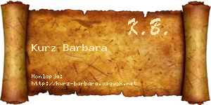 Kurz Barbara névjegykártya